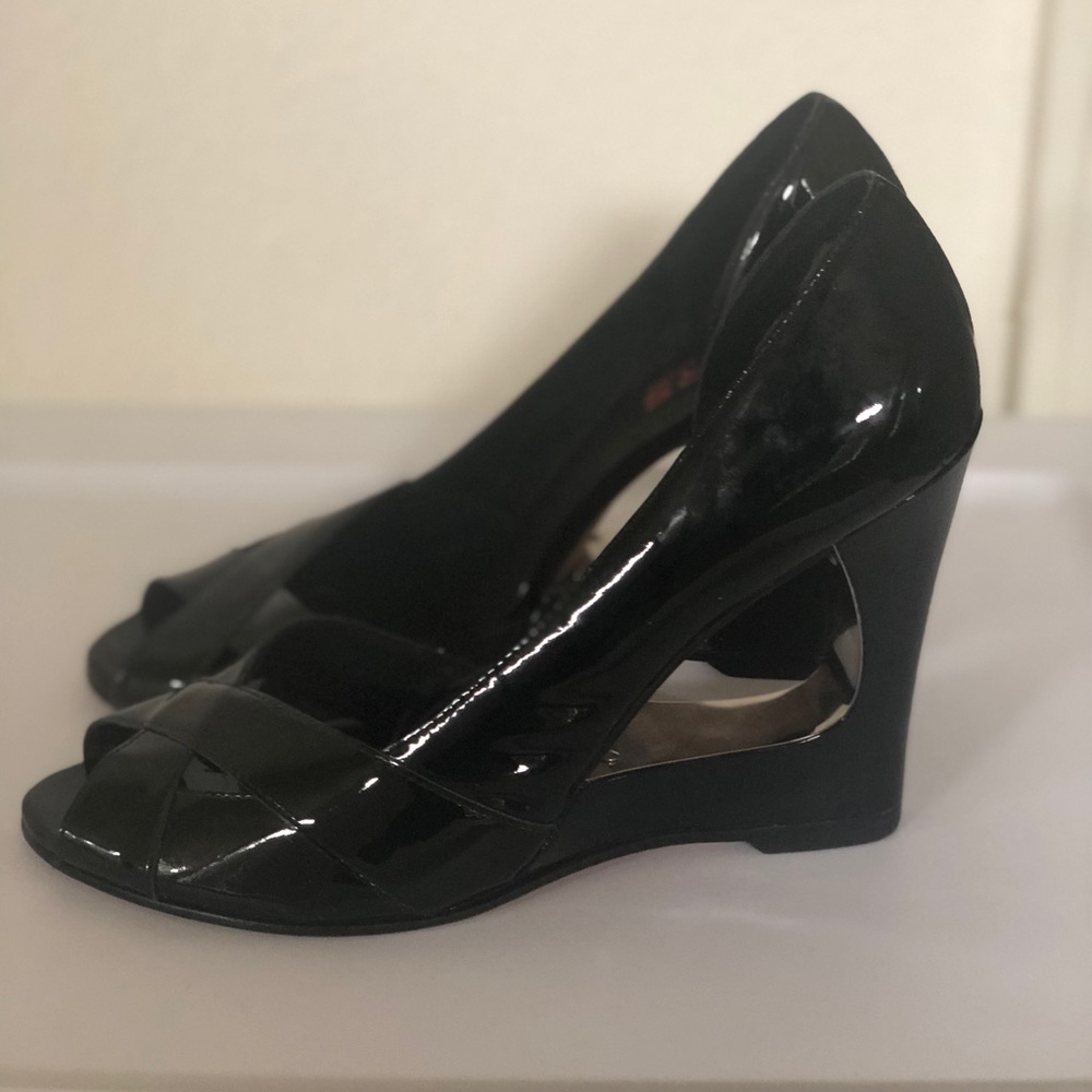 Black Patent Michael Kors Wedges